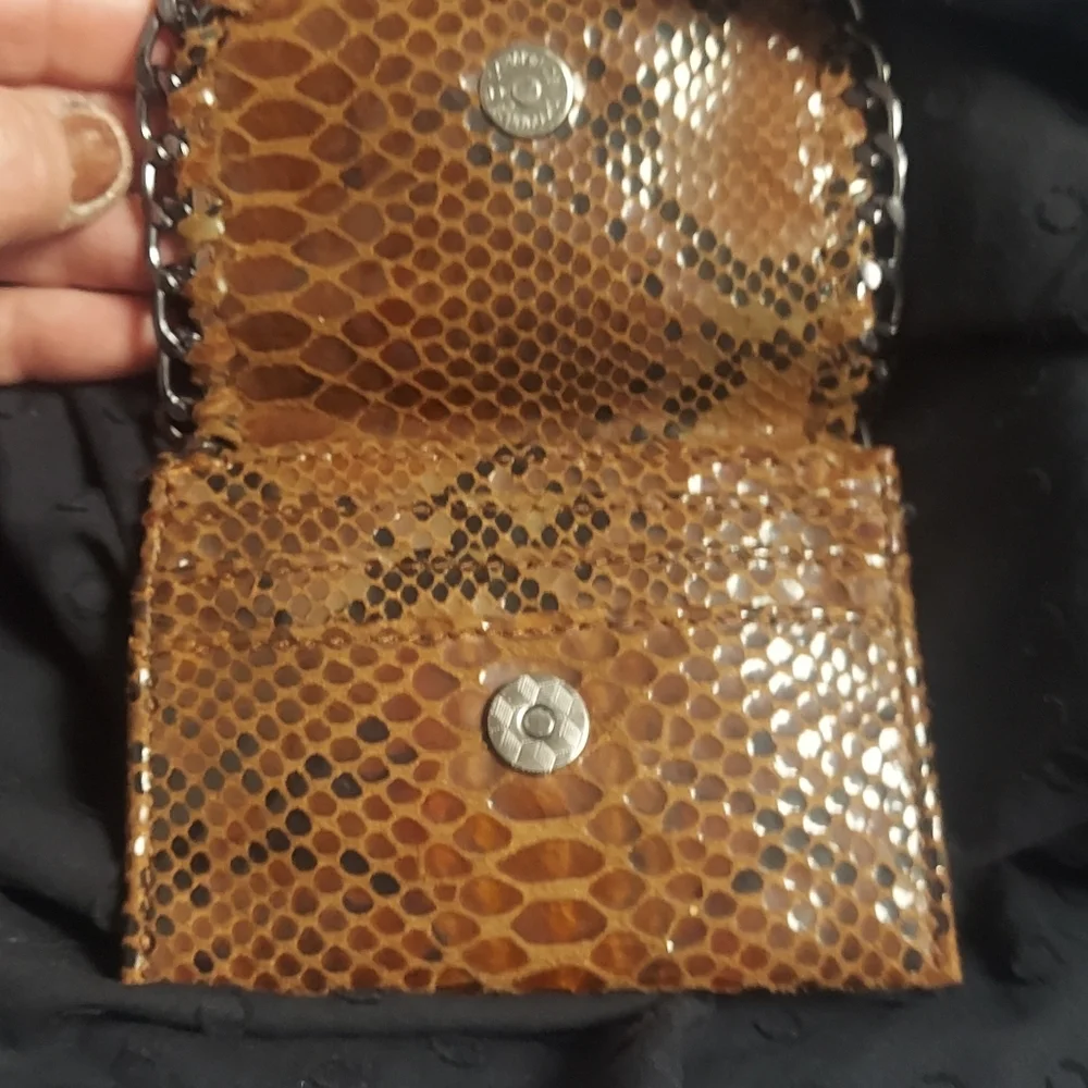Hello 3aM Forever Lizard Embossed Leather brown change purse